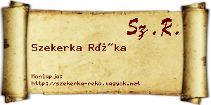 Szekerka Réka névjegykártya